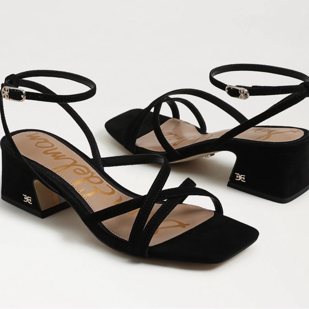 Sam Edelman Whitley Block Heel Sandal in black suede - Picture 10 of 10